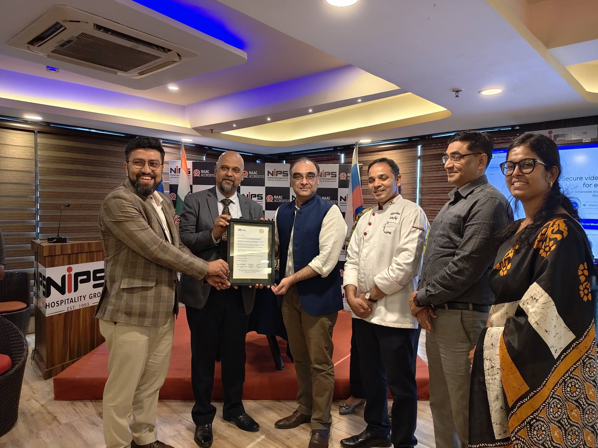 Honouring Founder Diector of NIPS School of Hotel Management, Dr. Vivek Pathak