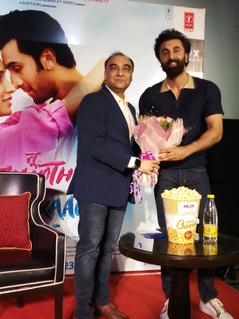With Ranbir Kappor in a press meet